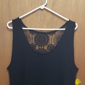 Lane Bryant Long Black Dress with Lace